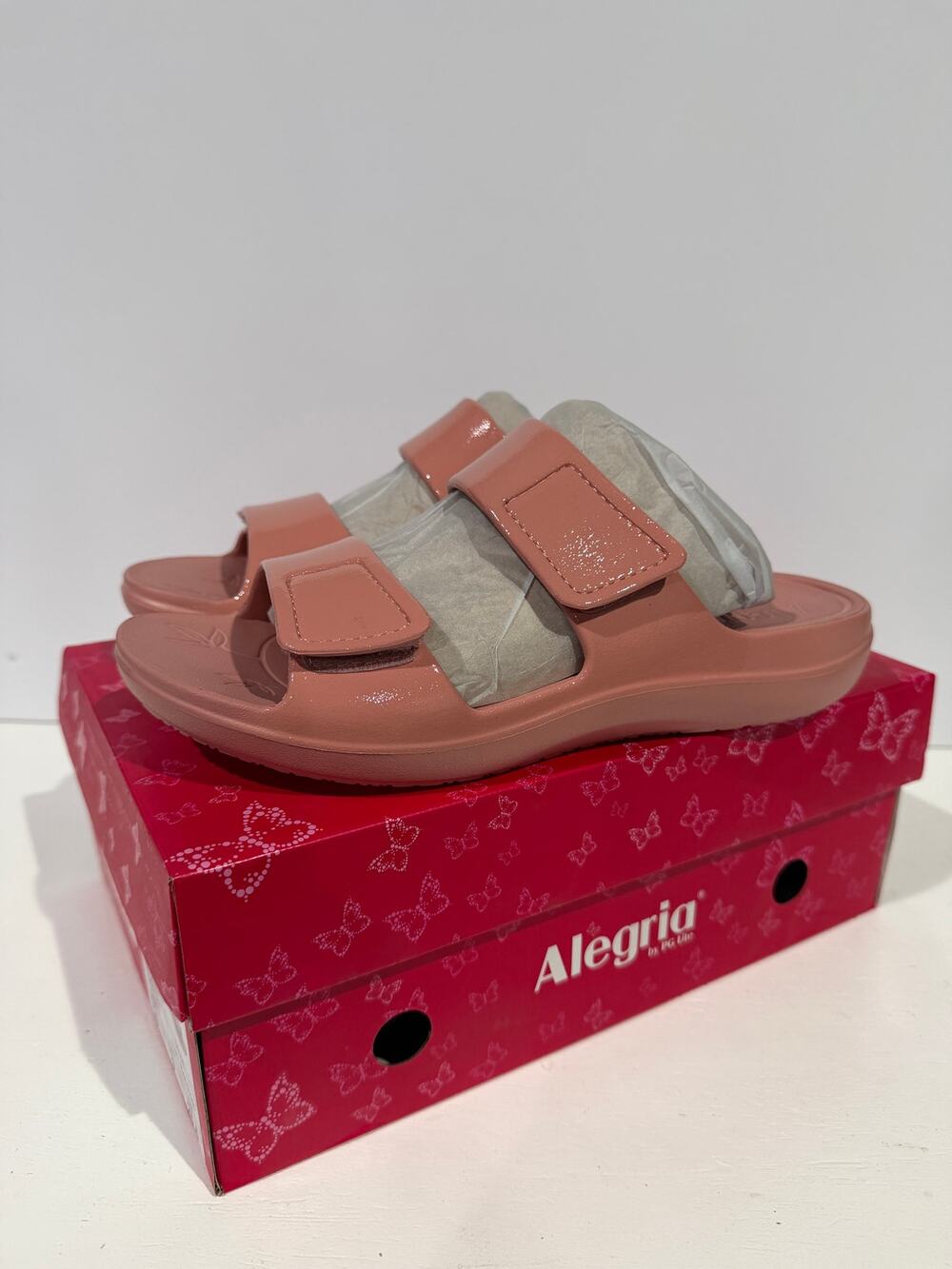 Alegria Orbyt Dusty Rose Gloss Recovery Sandals Womens Size 9 39 *READ*